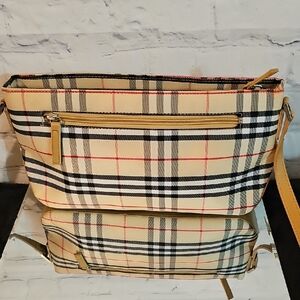 Plaid Tan Shoulder Bag